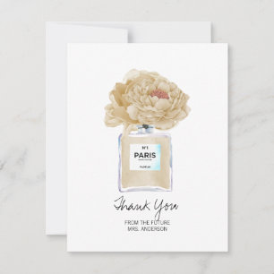 Bridal Shower Thank You Champagne Peonies Card