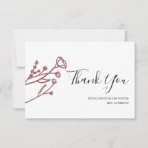 Bridal Shower Thank You Note