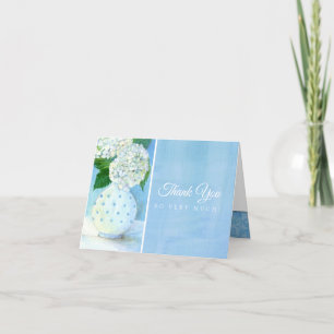 Bridal Shower Thank You Note Blue Hydrangea Floral Card