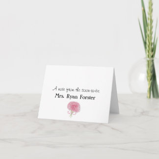 Bridal Shower thank you note Card