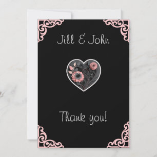 Bridal Shower Thank You Note Heart Wedding Card