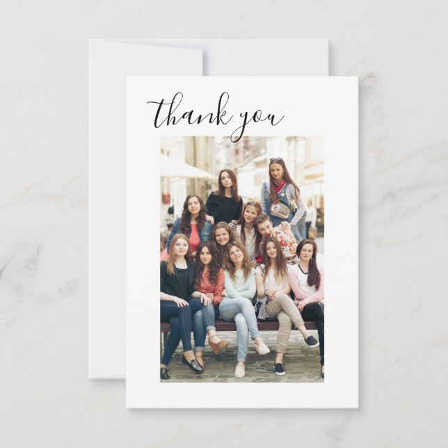 Bridal Shower Thank You Photo Minimalist Card (Front)