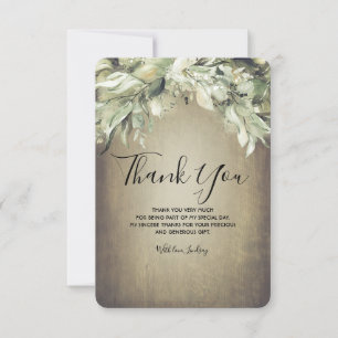 Bridal Shower Thank You Small Card - Greenery