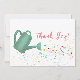 Bridal Shower Thank You Watering Can Hearts Card