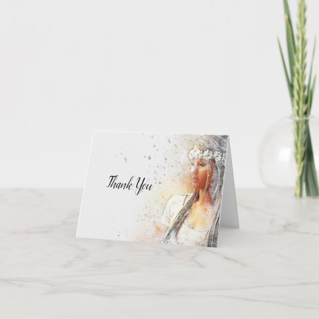 Bridal Shower Thank You with Bride Card (Front)