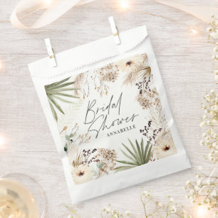 Bridal shower thankyou modern pampas grass foliage favour bags