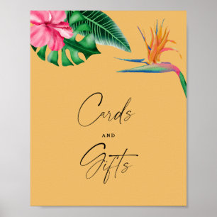 Bridal shower - tropical - Cards and Gifts Poster