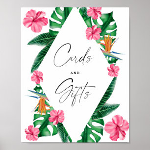 Bridal shower - tropical - Cards and Gifts Poster