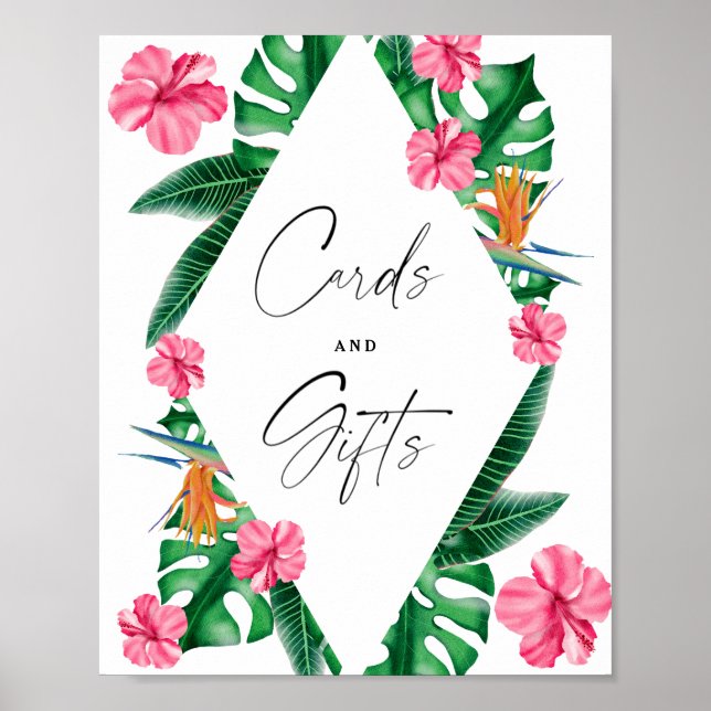 Bridal shower - tropical - Cards and Gifts Poster (Front)