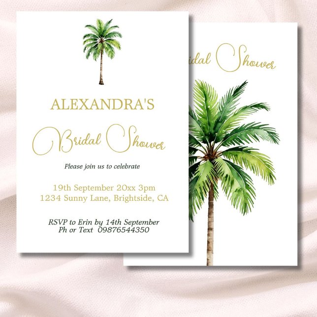 Bridal Shower Tropical Palm Tree  Invitation (Creator Uploaded)