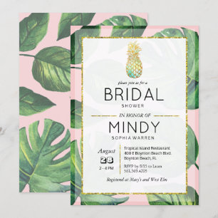 Bridal Shower Tropical Pineapple Palm Invitation