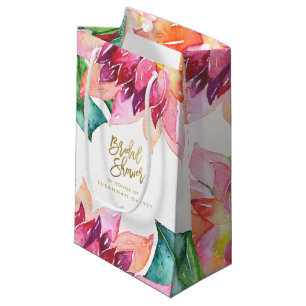 Bridal Shower   Tropical Watercolor Thank You Small Gift Bag