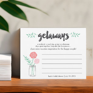 Bridal Shower Vacation Ideas Card   Mason Jar