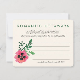 Bridal Shower Vacation Ideas Card Pink Floral