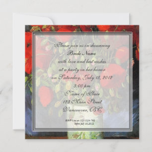 Bridal shower. Vase with Red Poppies Invitation
