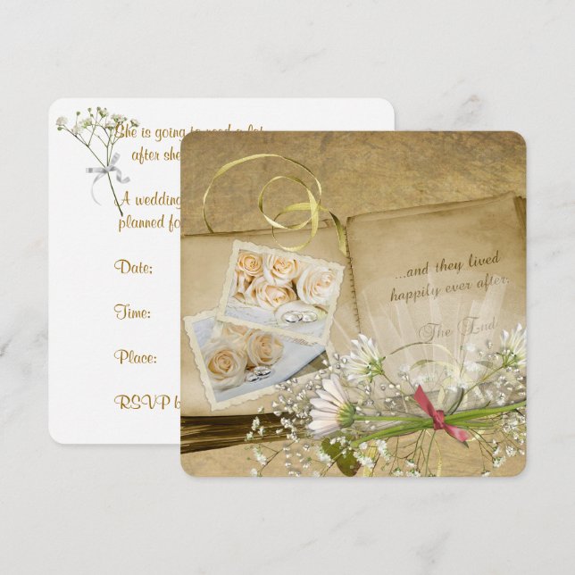 Bridal Shower Vintage Album Invitation (Front/Back)