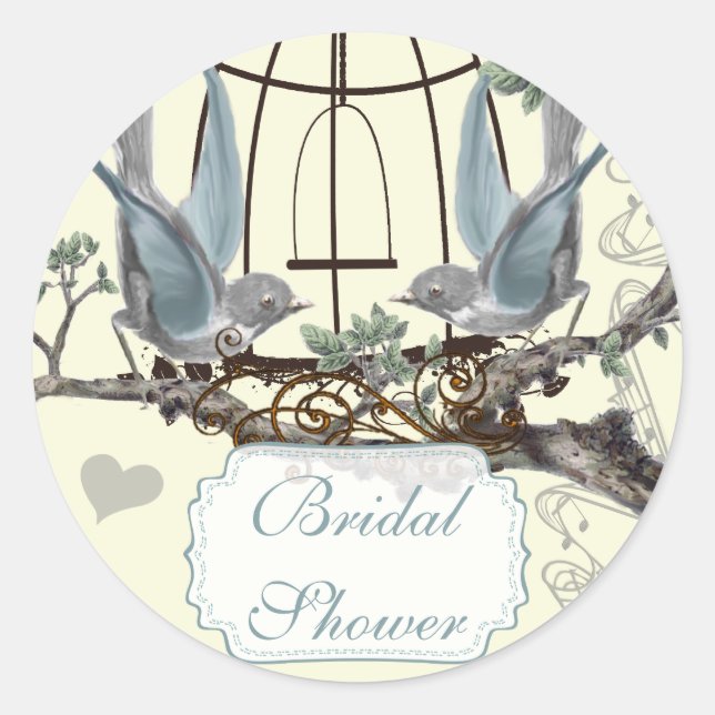 Bridal Shower Vintage Bluebird Wedding Seal (Front)
