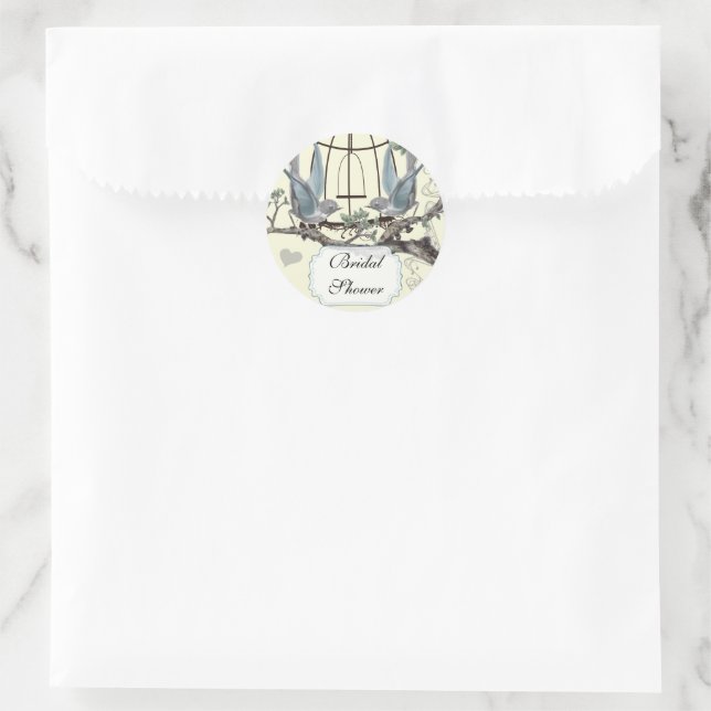 Bridal Shower Vintage Bluebird Wedding Seal (Bag)