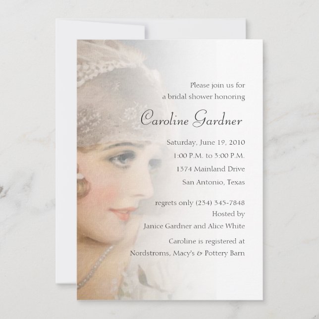 Bridal Shower Vintage Bride  Invitation (Front)