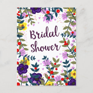 Bridal Shower Vintage Flowers Postcard