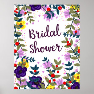 Bridal Shower Vintage Flowers Poster