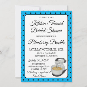 Bridal Shower Vintage Polka Dots Bows Blue