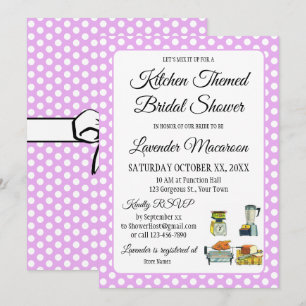 Bridal Shower Vintage Polka Dots Bows Lavender