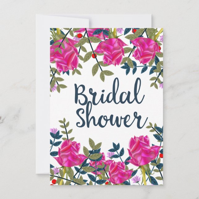 Bridal Shower Vintage Roses Invitation (Back)
