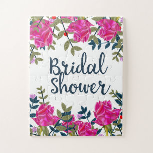 Bridal Shower Vintage Roses Jigsaw Puzzle