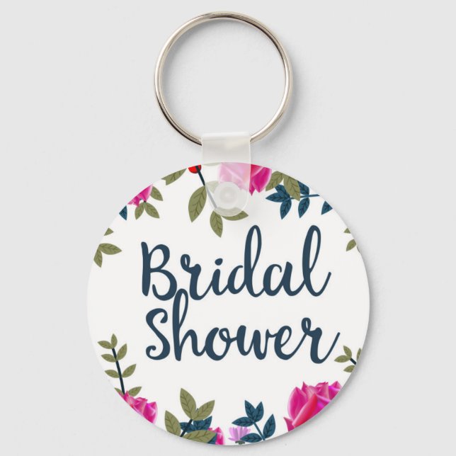Bridal Shower Vintage Roses Key Ring (Front)
