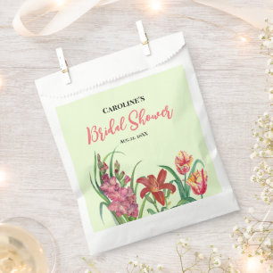 Bridal Shower Warm Colour Floral Spring Blooms Favour Bags