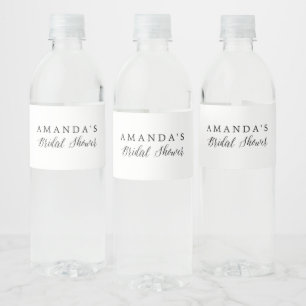 Bridal Shower Water Bottle Label
