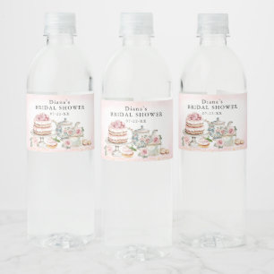 Bridal Shower Water Bottle Label – Tea Party Theme
