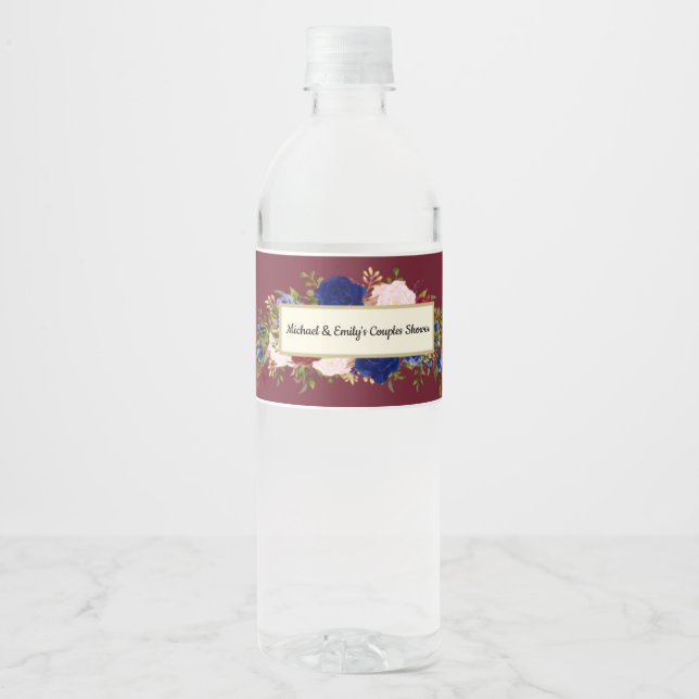 Bridal Shower Water Bottle Labels Wedding Favour (Front)