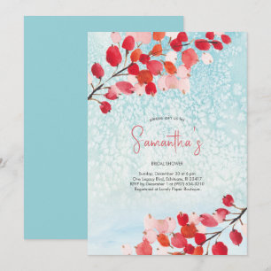 Bridal Shower Watercolor Christmas Party Invitation