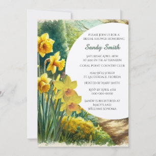Bridal Shower Watercolor Daffodils Invitation