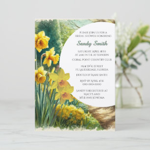 Bridal Shower Watercolor Daffodils  Invitation