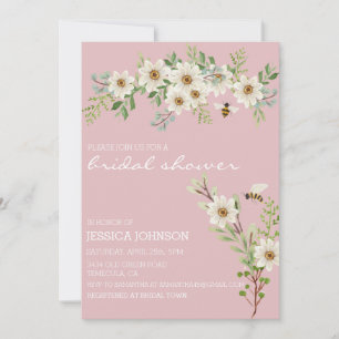 Bridal Shower Watercolor Floral Daisy Spring Invit Invitation
