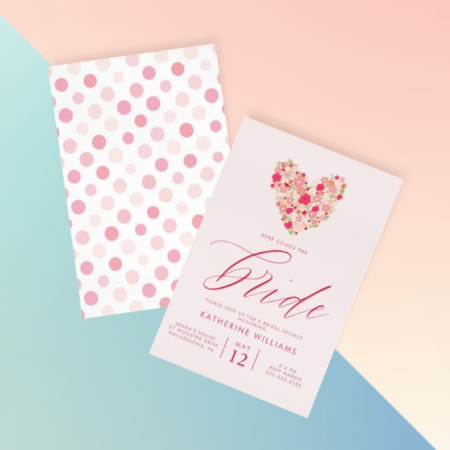 BRIDAL SHOWER | Watercolor Floral Heart Invitation (Creator Uploaded)
