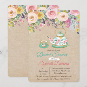 Bridal Shower Watercolor Floral Invitation