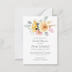 Bridal Shower Watercolor Floral Modern Botanical Card