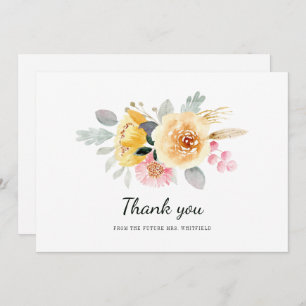 Bridal Shower Watercolor Floral Thank You Card