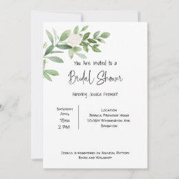 Bridal Shower Watercolor Invitation