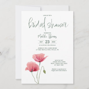 BRIDAL SHOWER   Watercolor Poppies Invitation