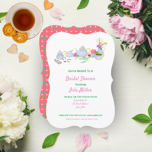 Bridal Shower Watercolor Tea Party Invitation