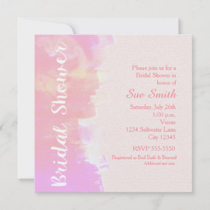 BRIDAL SHOWER Watercolor Tropical Pink Invitation