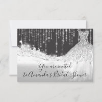 Bridal Shower Waves Glitter Grey Grey Silver Spark