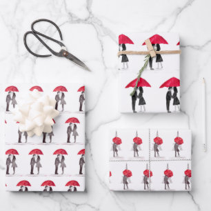 Bridal shower Wedding Anniversary Romantic Cute Wrapping Paper Sheet