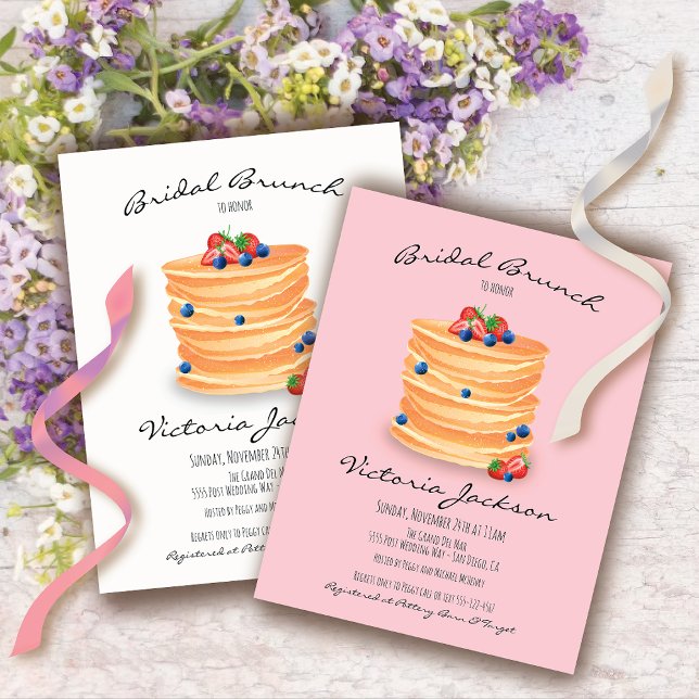 Bridal Shower Wedding Brunch Pancakes Invitation (Creator Uploaded)