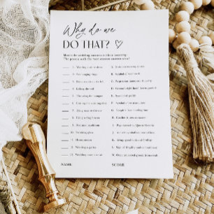 Bridal Shower Wedding Customs Matching Game Card